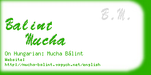 balint mucha business card